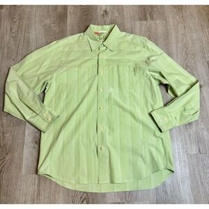 Tommy Bahama Relax Shirt Men's Medium Lime Green Silk Blend Button Up